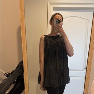 Marni Black Sleeveless Pleated Blouse tunic size 44